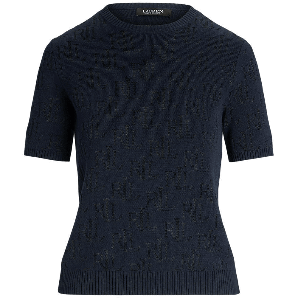 Lauren Ralph Lauren Monogram Jacquard Short-Sleeve Sweater